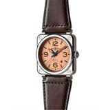 41mm BR-03 Stainless Steel Copper Dial Brown Strap