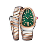 35mm Tubogas Single Spiral Steel and 18k RG Green Dial