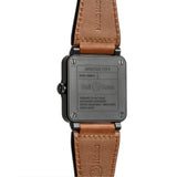 41mm BR-03 Heritage Black Matte Ceramic On Brown Strap