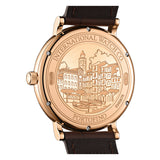 40mm 18k Rose Gold Silver Dial On Dark Brown Strap