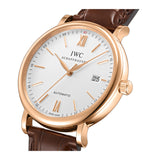 40mm 18k Rose Gold Silver Dial On Dark Brown Strap