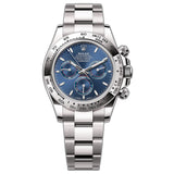 40mm 18k White Gold Bright Blue Dial Oyster Bracelet Caliber 4131