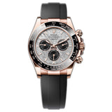 40mm 18k Everose Gold Ceramic Bezel Meteorite and Black Dial Oysterflex