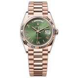 36mm 18k RG President Olive Green Dial
