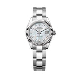28mm Lady-Datejust Fluted Bezel and Oyster Bracelet MOP Diamond Dial