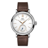 39mm Pointer Date Stainless Steel Silver Dial On Brown Strap