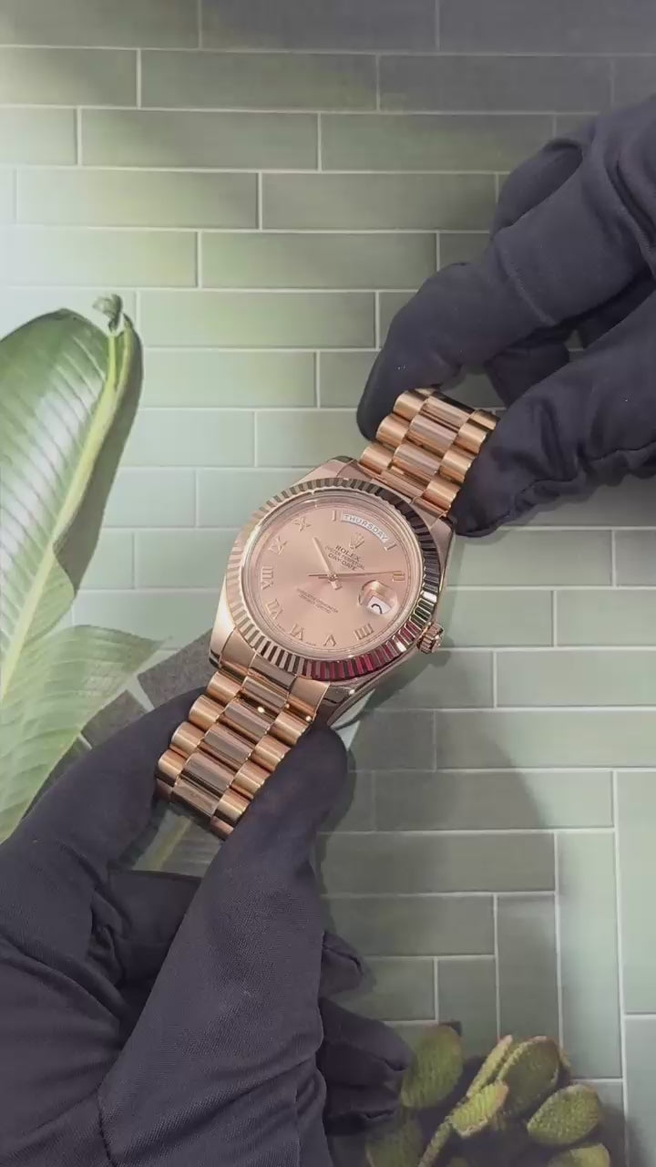 Rolex Day-Date II 41mm Everose Gold President Rose Roman Dial