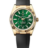42mm 18k Yellow Gold Bright Green Dial Oysterflex
