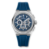 42mm Skyline Chronograph Steel Skeleton Blue Dial