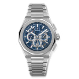 42mm Skyline Chronograph Steel Skeleton Blue Dial