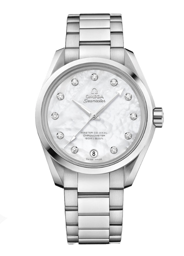 Aqua Terra 150m Co-Axial Master Chronometer Ladies 39mm White MOP Dial On Bracelet