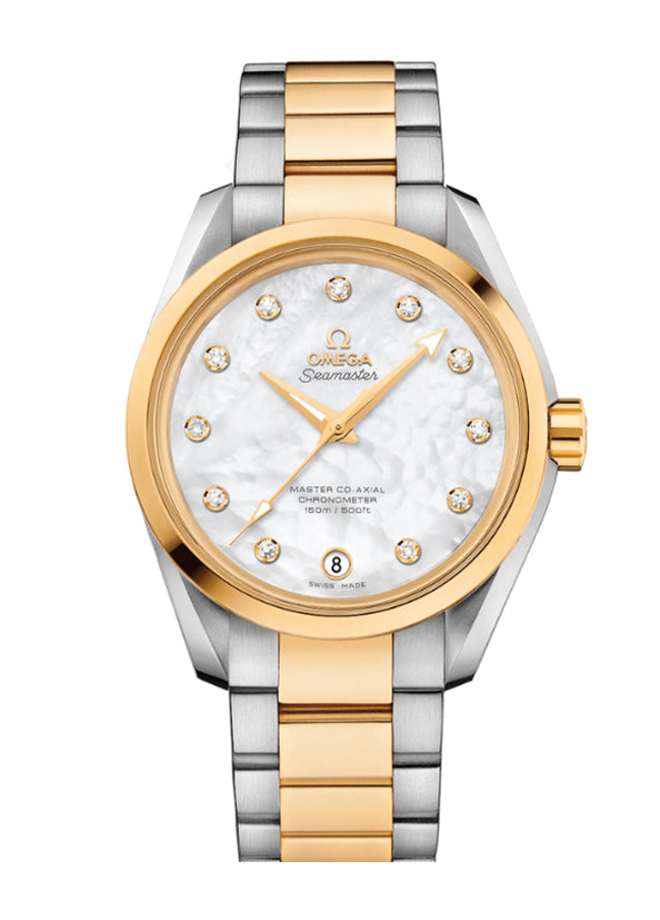 Aqua Terra 150m Co-Axial Master Chronometer Ladies 39mm White MOP Dial On Bracelet