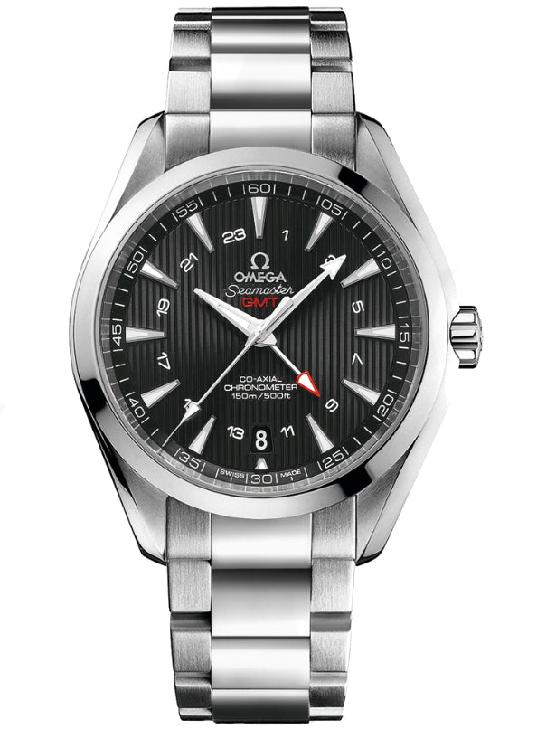 Aqua Terra 150m Co-Axial Chronometer 43mm GMT Black Dial On Bracelet