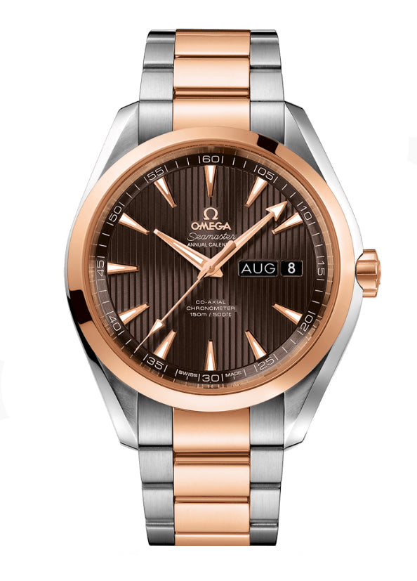 Aqua Terra 150m Co-Axial Chronometer 43mm Annual Calendar Grey Dial On Bracelet