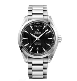 Aqua Terra 150m Co-Axial Chronometer Day-Date 42mm Black Dial On Bracelet