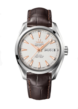 Aqua Terra 150m Co-Axial Chronometer Annual Calendar 39mm Silver Dial On Strap