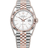 36mm Steel & Everose Gold White Index Dial Jubilee Bracelet