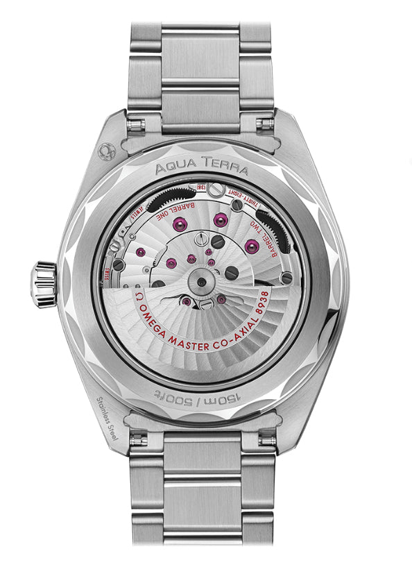 43mm Aqua Terra 150m Co-Axial Master Chronometer GMT Worldtimer xSilver Dial On Bracelet