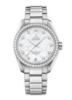 Aqua Terra 150m Co-Axial Chronometer Ladies 39mm White MOP Dial On Bracelet