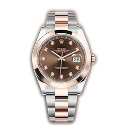 41mm Steel & Everose Chocolate Diamond Dial Oyster Bracelet