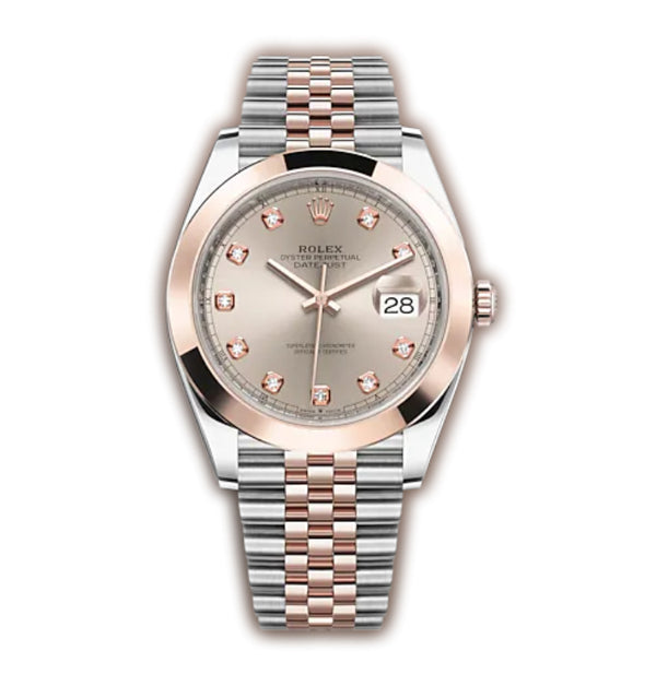 41mm Steel & Everose Sundust Diamond Dial Jubilee Bracelet