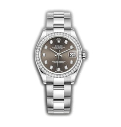 31mm Diamond Bezel Dark Grey Diamond Dial Oyster Bracelet