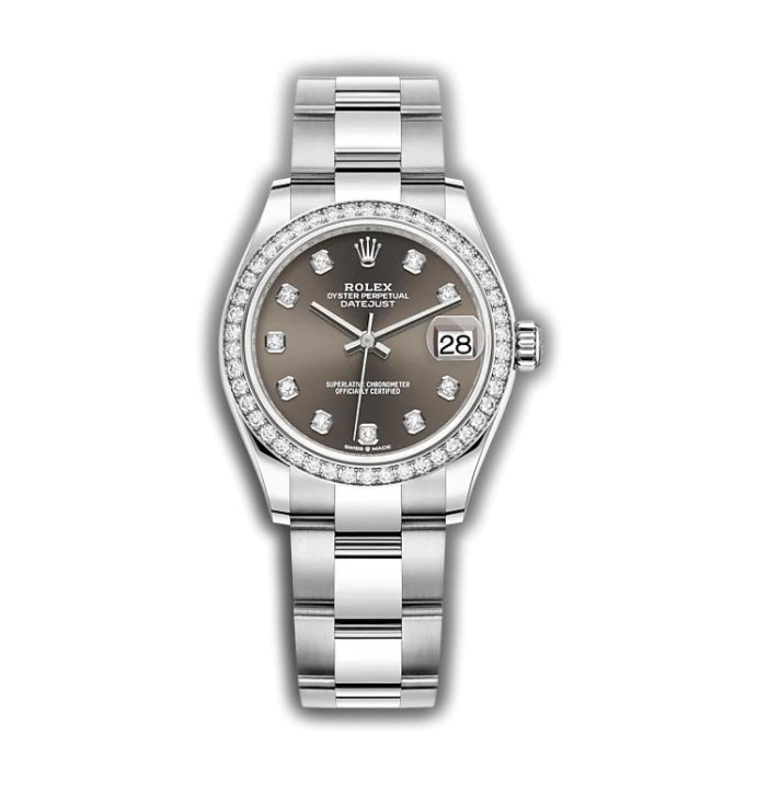 31mm Diamond Bezel Dark Grey Diamond Dial Oyster Bracelet