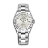 31mm Diamond Bezel Silver Diamond Dial Oyster Bracelet