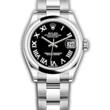 31mm Steel Black Roman Dial Oyster Bracelet