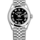 31mm Steel Black Roman Dial Jubilee Bracelet