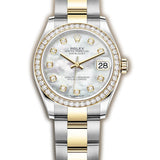 31mm Steel & Yellow Gold Diamond Bezel White MOP Diamond Dial Oyster Bracelet