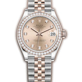 31mm Steel & Everose Gold Diamond Bezel Rose Diamond Dial Jubilee Bracelet