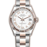 31mm Steel And 18k Everose Gold White Roman Dial Oyster Bracelet