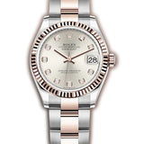 31mm Steel & Everose Gold Silver Diamond Dial Oyster Bracelet