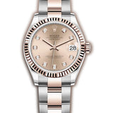 31mm Steel And 18k Everose Gold Rose Diamond Dial Oyster Bracelet