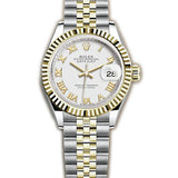 28mm Steel & Yellow Gold White Roman Dial Jubilee Bracelet