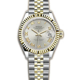28mm Steel & Yellow Gold Silver Roman Dial Jubilee Bracelet