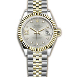 28mm Steel & Yellow Gold Silver Diamond IX & Dial Jubilee Bracelet