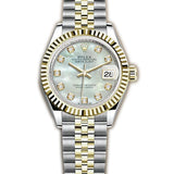 28mm Steel & Yellow Gold White MOP Diamond Dial Jubilee Bracelet