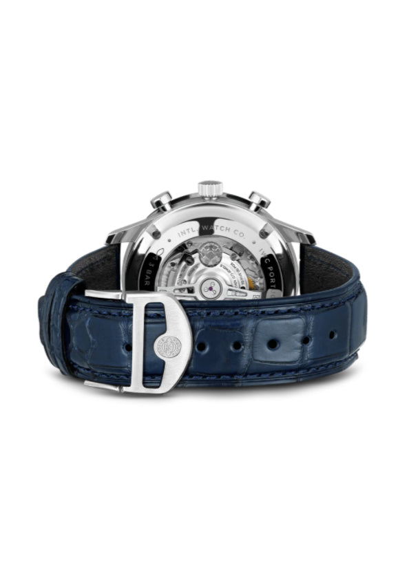 Steel 41mm Blue Numerals On Silver Plated Dial On Strap