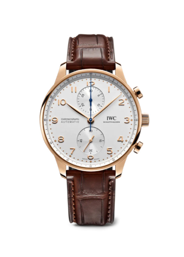 Portuguese Chronograph 18k Rose Gold 41mm Silver Plated Dial