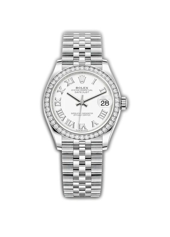 31mm Diamond Bezel White Roman Dial Jubilee Bracelet