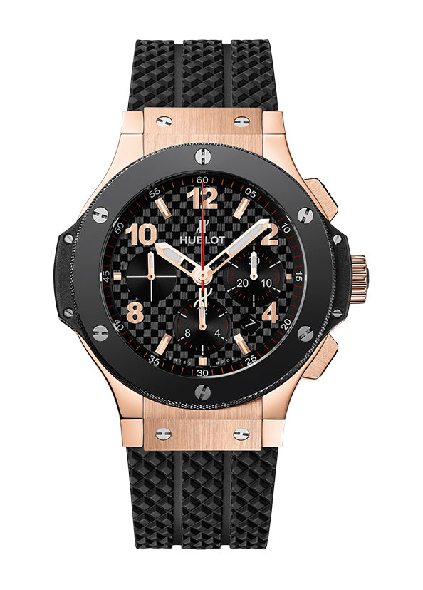 Chronograph 18K Rose Gold 44mm Carbon Fiber Dial Automatic Black Ceramic Bezel