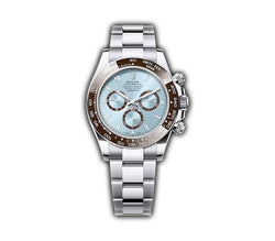 40mm Platinum Brown Ceramic Bezel Ice Blue Index Dial