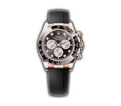 40mm 18k Everose Gold Ceramic Bezel Black and Sundust Diamond Dial