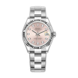 31mm Steel and 18k Fluted Bezel Pink Diamond-Set Dial Oyster Bracelet