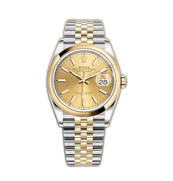 36mm Steel & Yellow Gold Champagne Index Dial Jubilee Bracelet