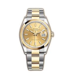 36mm Steel & Yellow Gold Champagne Index Dial Oyster Bracelet