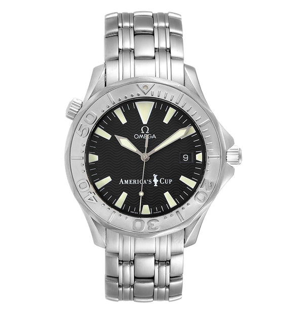 Steel 41mm White Gold Bezel On Bracelet Black Wave Dial