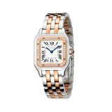 27mm Medium Steel & 18k Rose Gold Diamond Bezel Quartz